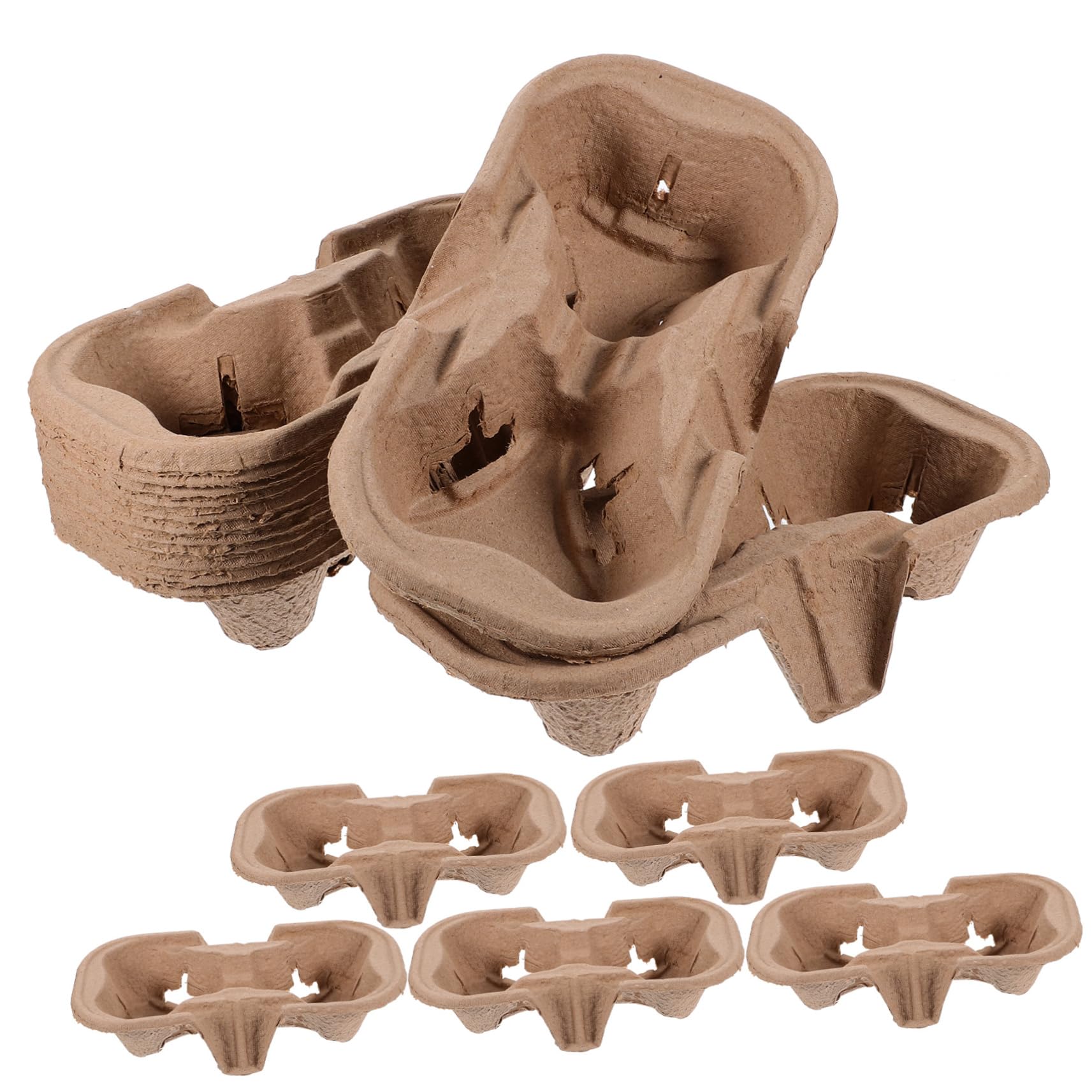 STOBAZA 50Pcs Paper Drink Carrier Tray Cup Holder for Takeout Beverages Lightweight and Portable Drink Carrier Tray for Hot Cold Drinks for and Gatherings