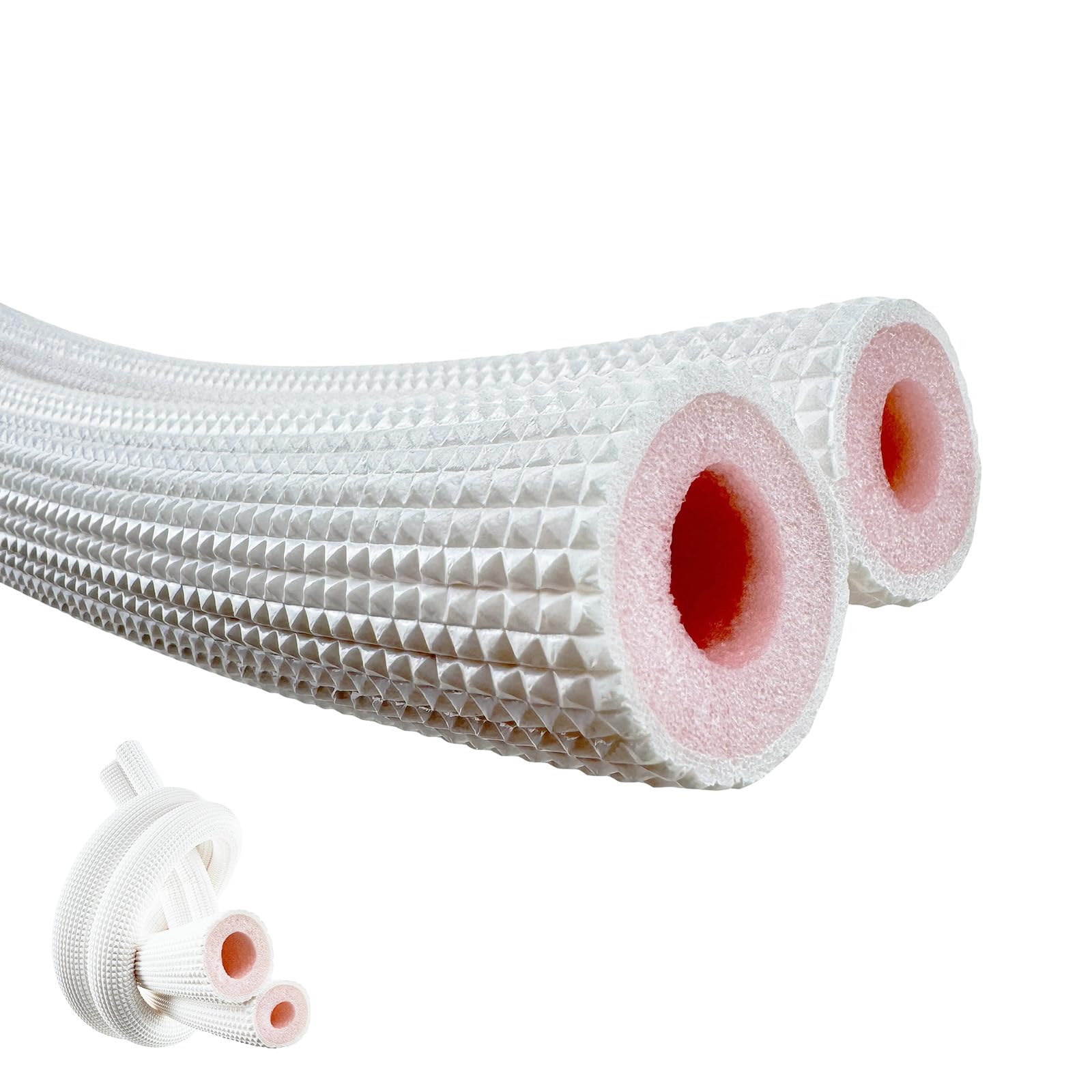 Collettore condensa per tubi in rame, tubo isolante in schiuma, adatto per tubi in rame con diametro esterno da 1/4", 1/2", 3 m, bianco, 1,5 p