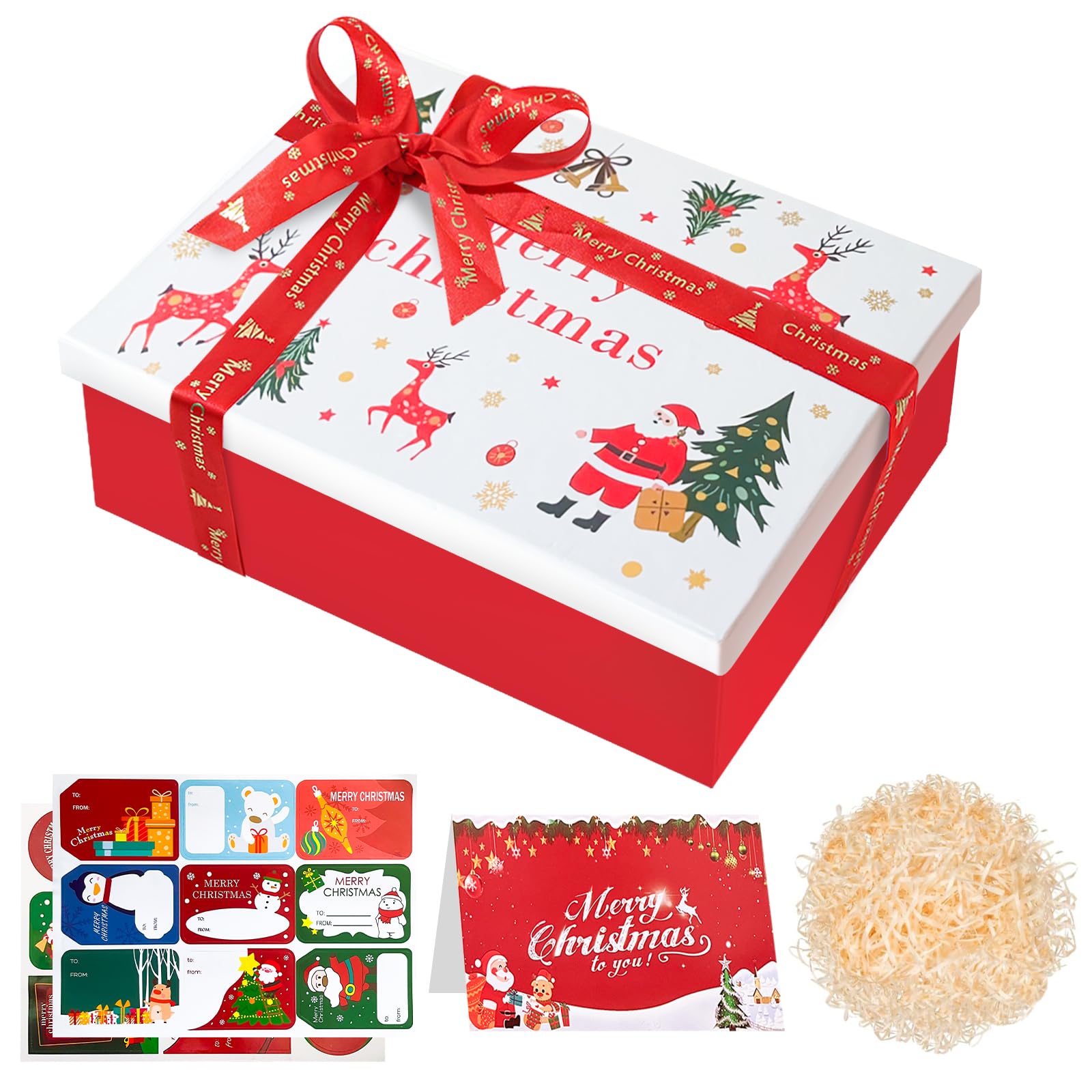 Christmas Boxes with Lids, Luxury Gift Boxes for Presents - 11.3x8.2x4.1cm