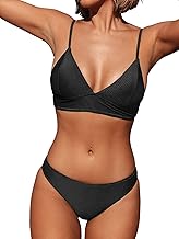 Cupshe Maillot de bain 2 pièces avec haut de bikini triangle sexy à lacets pour femme