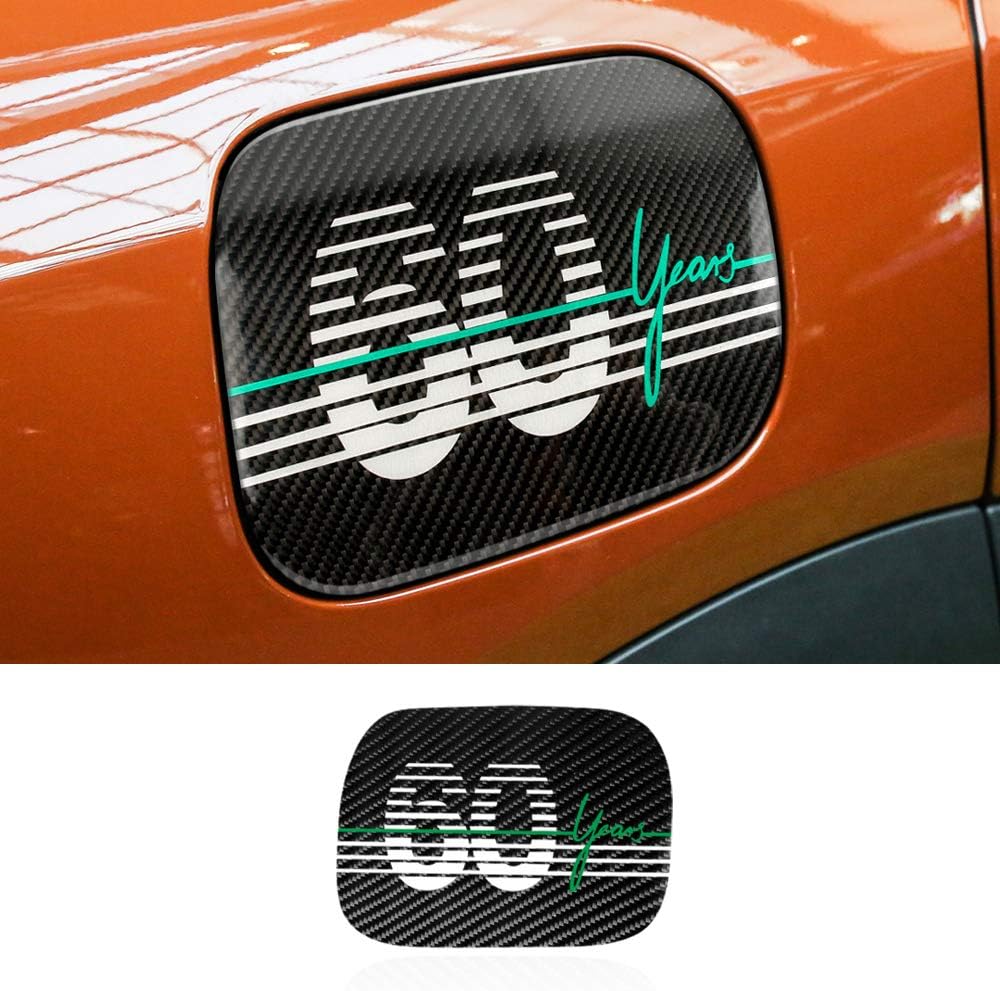 Real Carbon Fibre 60Years Fuel Cap Cover Decal Stickers for