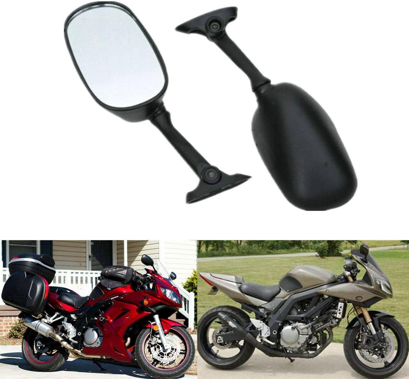 Pair Black Rear View Mirror Fit For SUZUKI GSXR1000 03-04 GSXR600 GSXR750 04-05