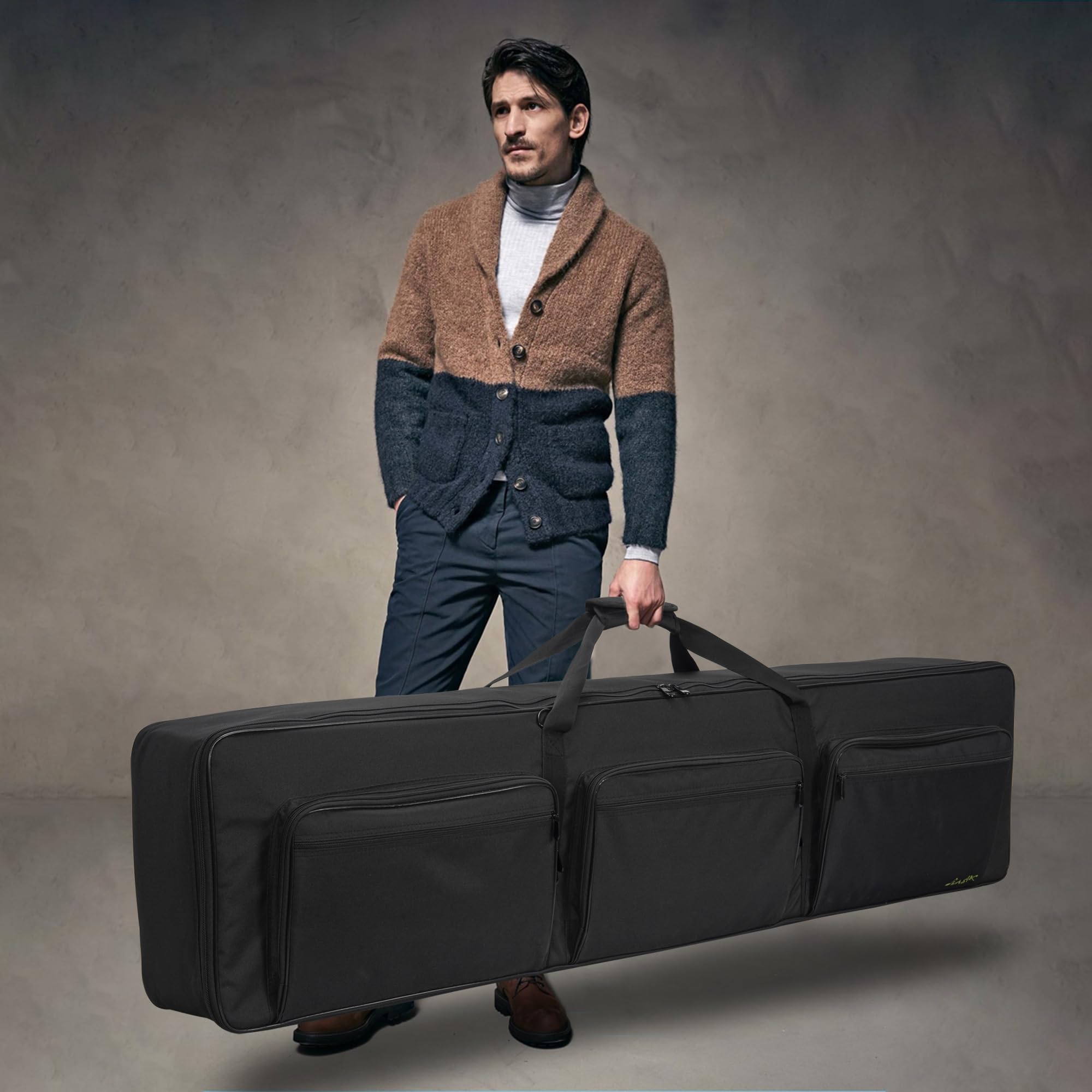 OUUTMEE Sac pour Clavier 88 Touches, Sac de Transport pour Clavier de Piano électrique 88 Touches avec bandoulière réglable et 6 Poches pour Accessoires, 137 x 33 x 17CM