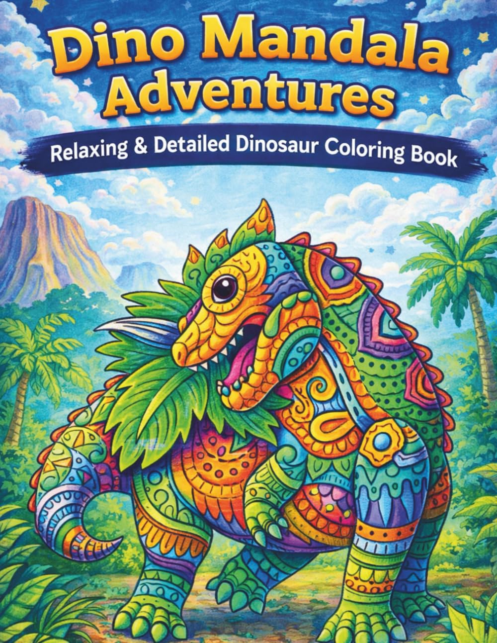 Dino Mandala Adventures: Relaxing & Detailed Dinosaur Coloring Book (Dino Adventures Coloring Series)