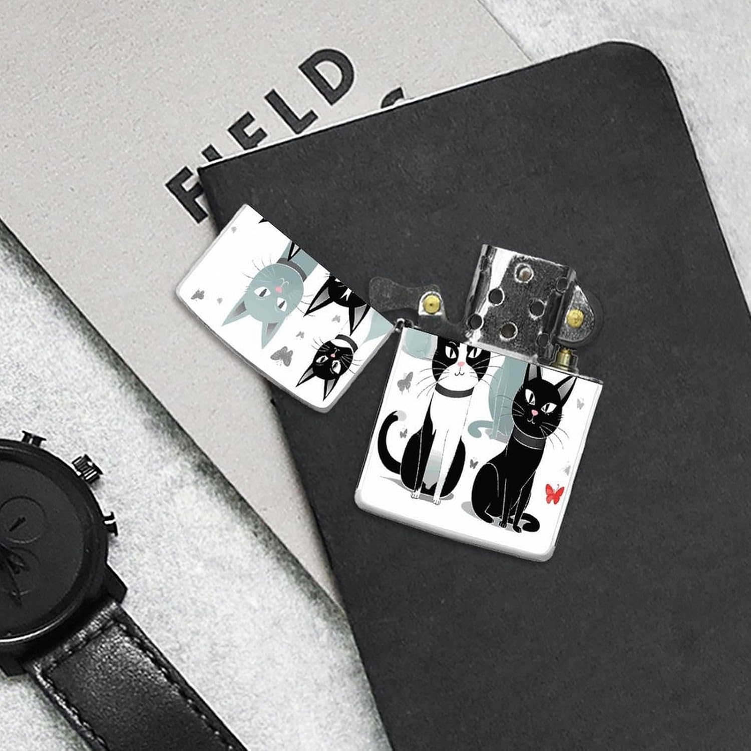 Black and White Cats Lighter Case Cover Lighter Shell