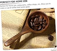 Vista 6 de BESTonZON Cuchara medidora de madera de acacia, cucharas de sal, mini taza medidora de café, mini cucharas de madera, cuchara de helado de medición