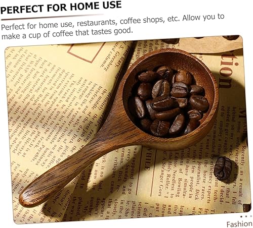 Miniatura 6 de BESTonZON Cuchara medidora de madera de acacia, cucharas de sal, mini taza medidora de café, mini cucharas de madera, cuchara de helado de medición
