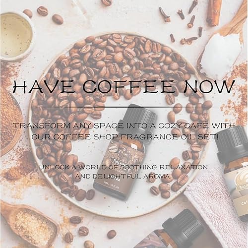 Miniatura 5 de Juego de aceites aromáticos SALKING para cafetería, set de aceites esenciales premium para difusor, aceite perfumado para hacer jabón y velas -