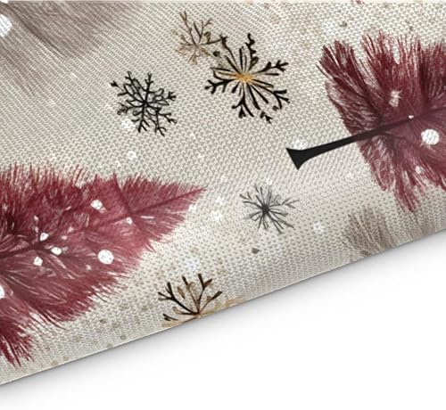 Miniatura 3 de Juego de 4 manteles individuales de decoración moderna para árbol de Navidad, lavables, impermeables, para decoración de mesa de comedor, 18 x 12