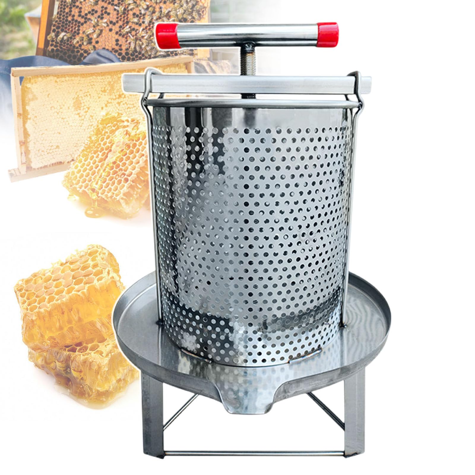 Xnzjhpp Manual Honey Presser, Honey Squeezer And Separator For Home Or Farm Use, Efficient Honeycomb Extractor, Easy To Use, Durables Kitchen Tool For Honey Lovers