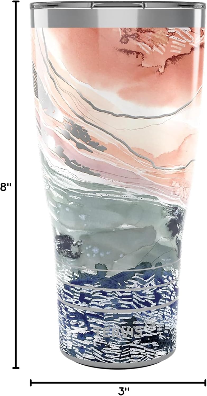 Tervis Traveler Kelly Ventura Drift Triple Walled Insulated Tumbler Travel Cup Keeps Drinks Cold & Hot, 30oz, Stainless Steel - Image 9