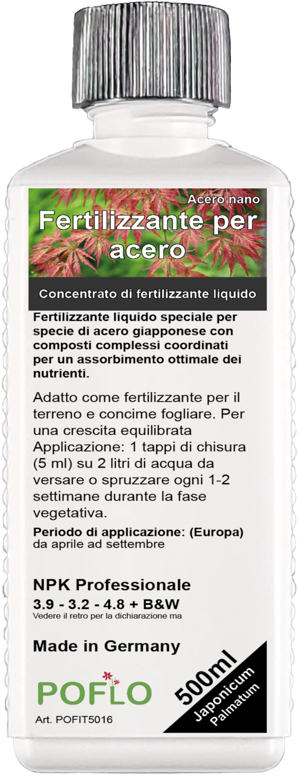 Fertilizzante Liquido HIGHTECH NPK per Acero Giapponese, Acer Palmatum, Acero Rosso (500 ml)