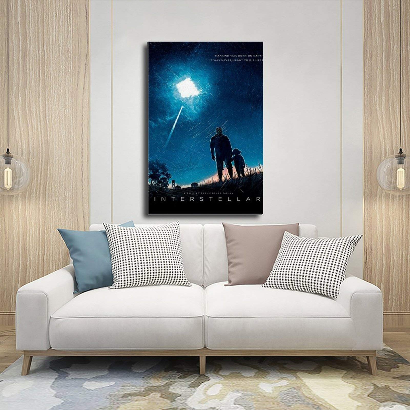 Poster Mural Vintage Interstellar - Impression Sur Toile 40x60 Cm - Style Sans Cadre - Déco Salon/chambre Moderne
