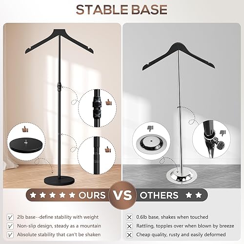 Miniatura 4 de Torso de maniquí, 30 a 41 pulgadas de altura ajustable, soporte de exhibición de camisas para vendedores, tiendas, fiestas de graduación, montaje