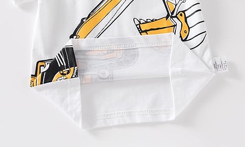 Miniatura 6 de Waghao Camiseta de manga corta para niños pequeños, camisetas de algodón con gráficos, camisetas casuales con cuello redondo
