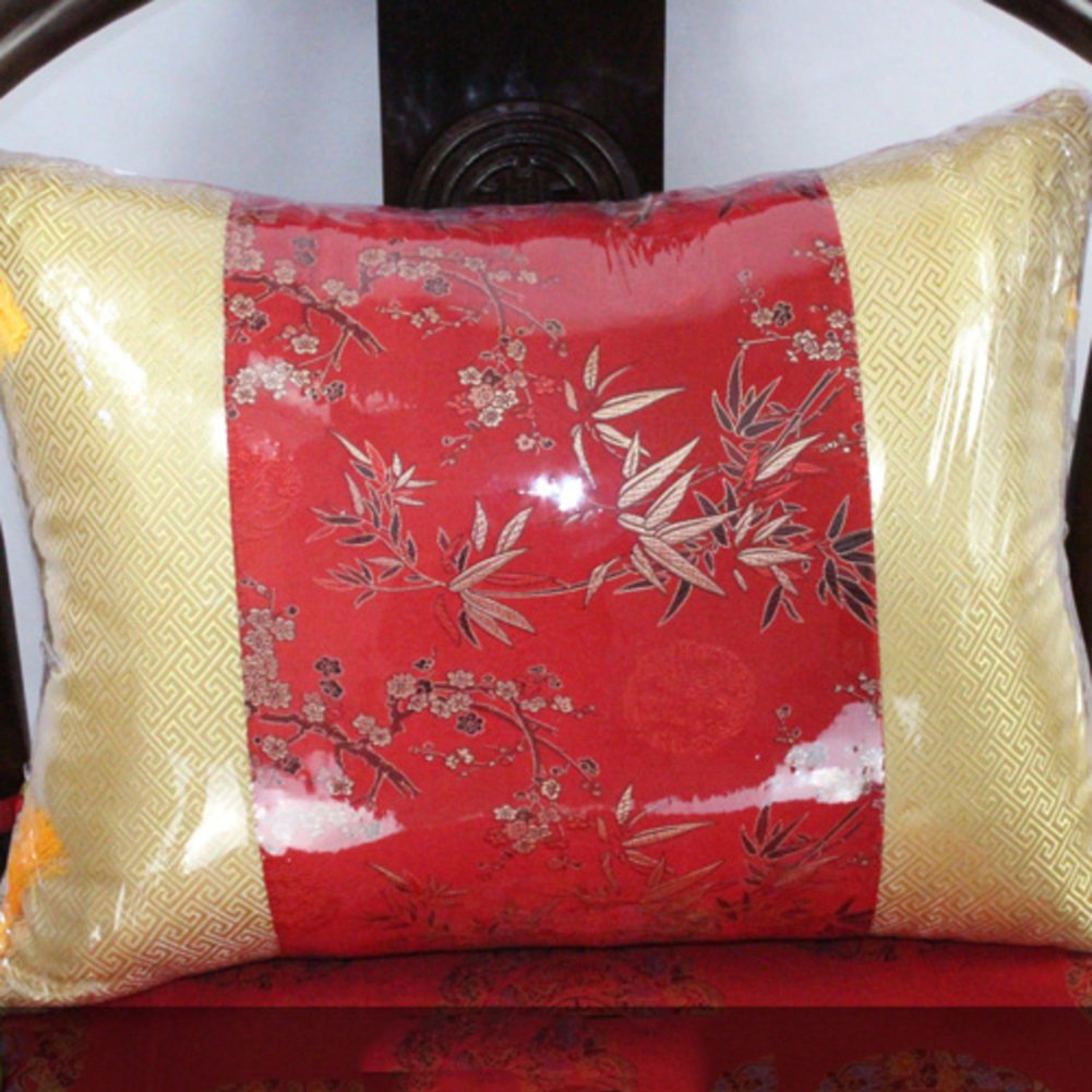 Taie d'oreiller brodée de style chinois rétro pour coussin de canapé en brocart 45x45 cm Version A