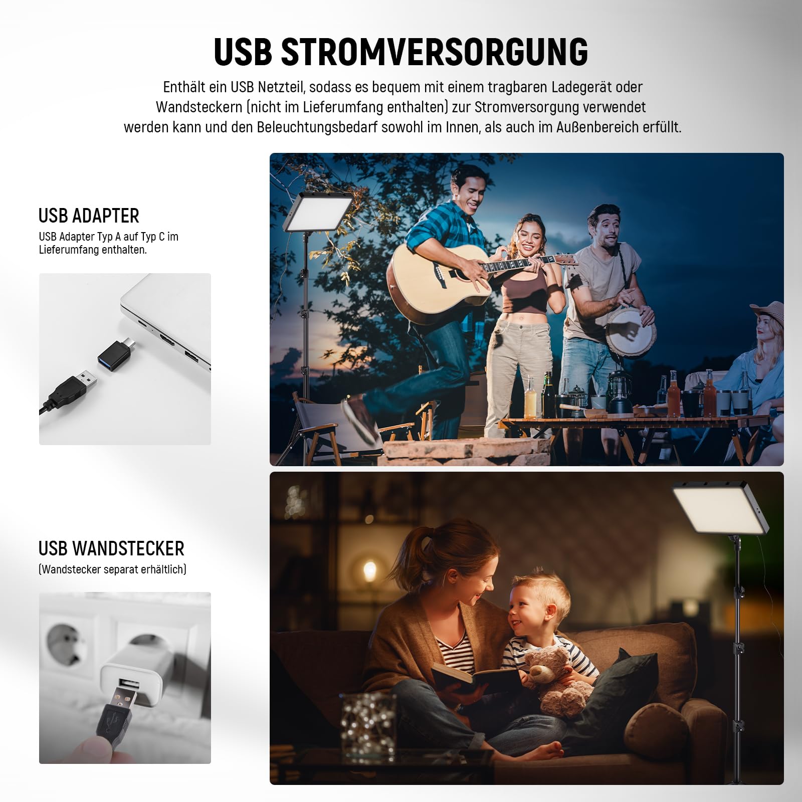 NEEWER Basics 2 STK. LED Panel Videolicht Set, Bi Farbe 2700-6500K Dimmbare Studiolicht mit 2,59'' Stativständern & 2 Handyhalterungen, 850lux für Fotografie Filmen Aufnahme Streaming, BP300