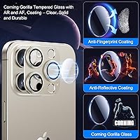 Vista 2 de Esanik Paquete de 2 protectores de lente de cámara para iPhone 15 Pro/iPhone 15 Pro Max (titanio natural)