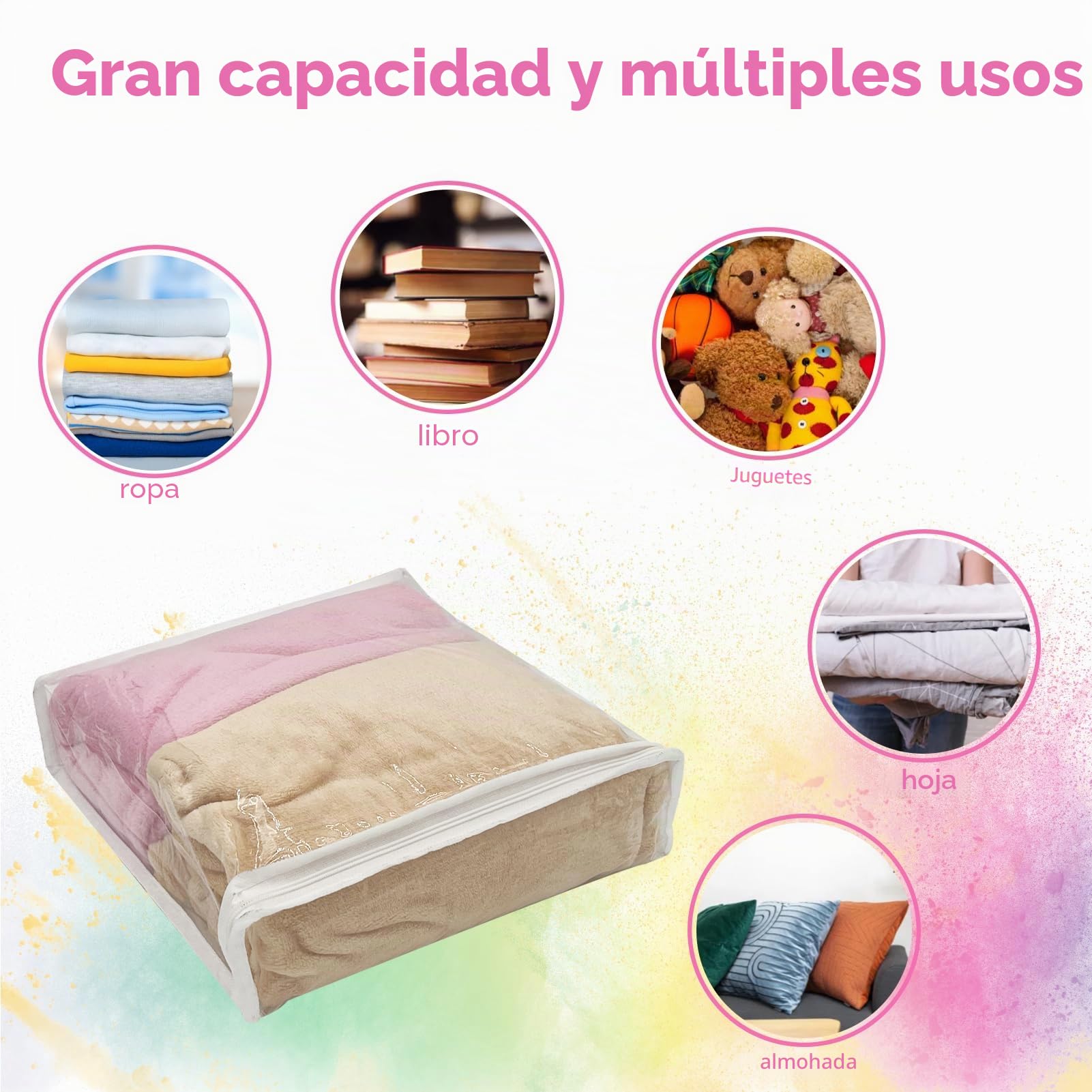 Sibosen20 bolsas de almacenamiento de ropa de vinilo transparente con cremallera, para sábanas, ropa de cama y suéteres, a prueba de polillas