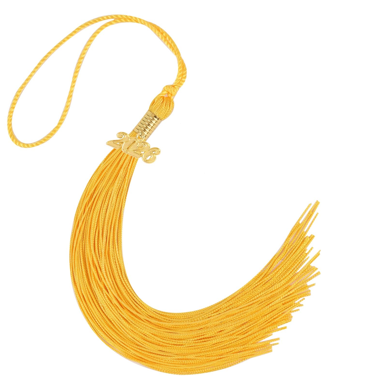 Photo 1 of 2026 Tassel Graduation 9 Inch Grad Cap Tassel with 2026 Gold Charm Graduations Tassel for High School College University Graduation Ceremony Decorations (1, Gold)