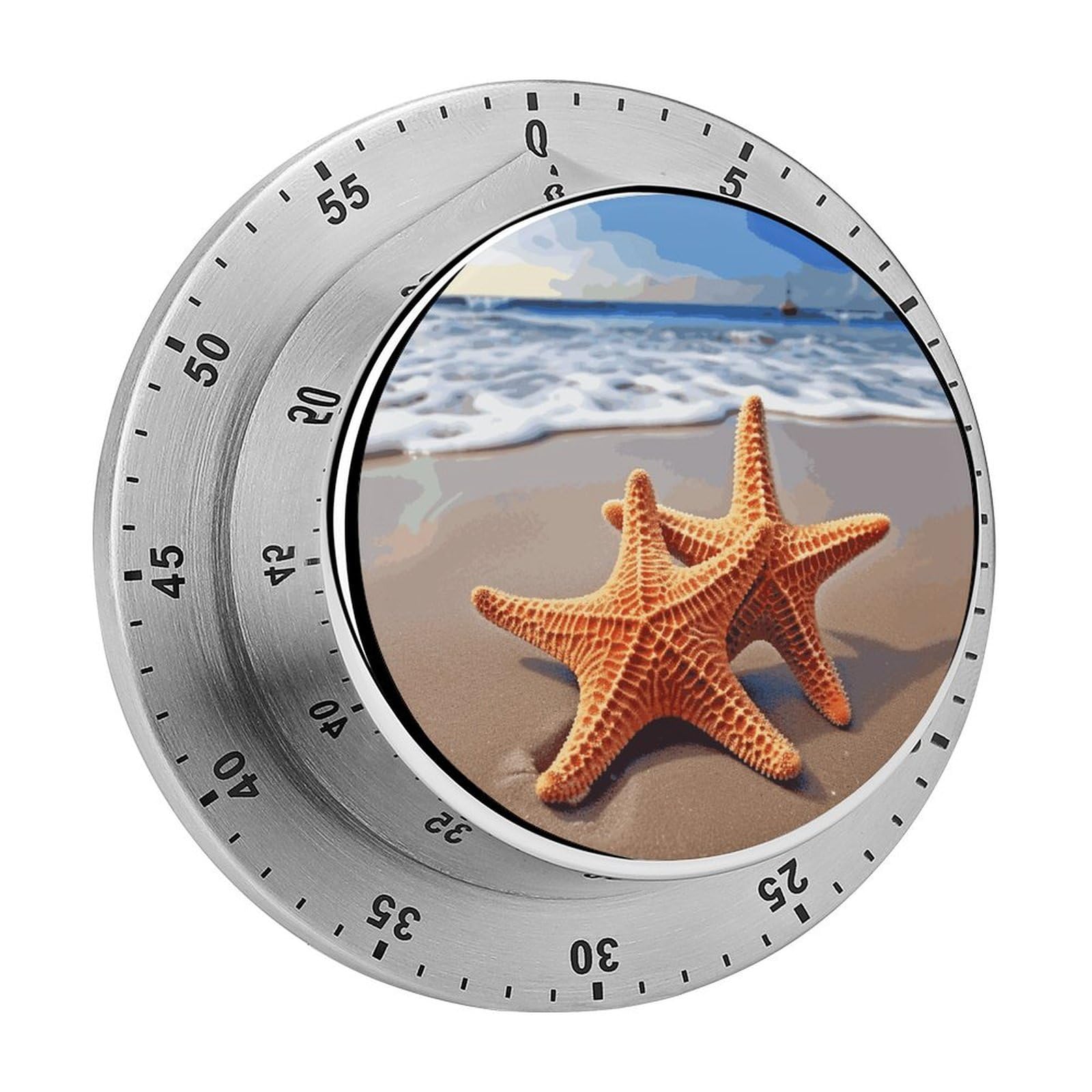 Adfgyerh Style Starfish On The Beach Timer For Cooking, Kitchen Timer Magnetic No Batteries Required, Mechanical Timer With Loud Alarm, For Fitness Baking Exercise Oven