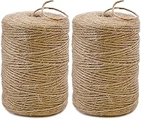 PerkDecor 2-Pack 2mm Natural Jute Twine 1600 Feet for Crafts Gardening Macrame Gift Wrapping DIY Decor