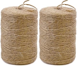 PerkDecor 2-Pack 2mm Natural Jute Twine 1600 Feet for Crafts Gardening Macrame Gift Wrapping DIY Decor