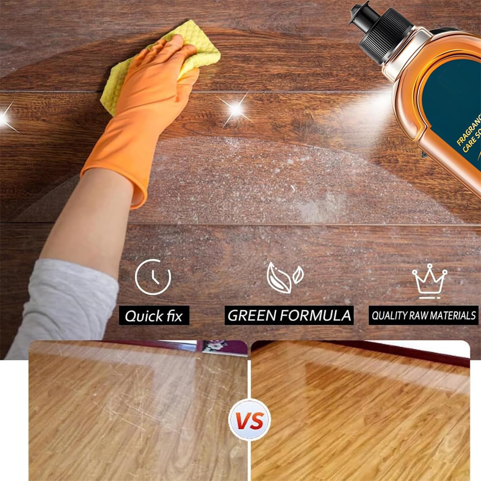 Spainho - Limpiador de suelos, solución de limpieza de fragancia, limpiador de pisos de madera dura 5 en 1 y pulido para azulejos, mármol, cerámica, suelos de madera (1/2 piezas) (1, 2 piezas)