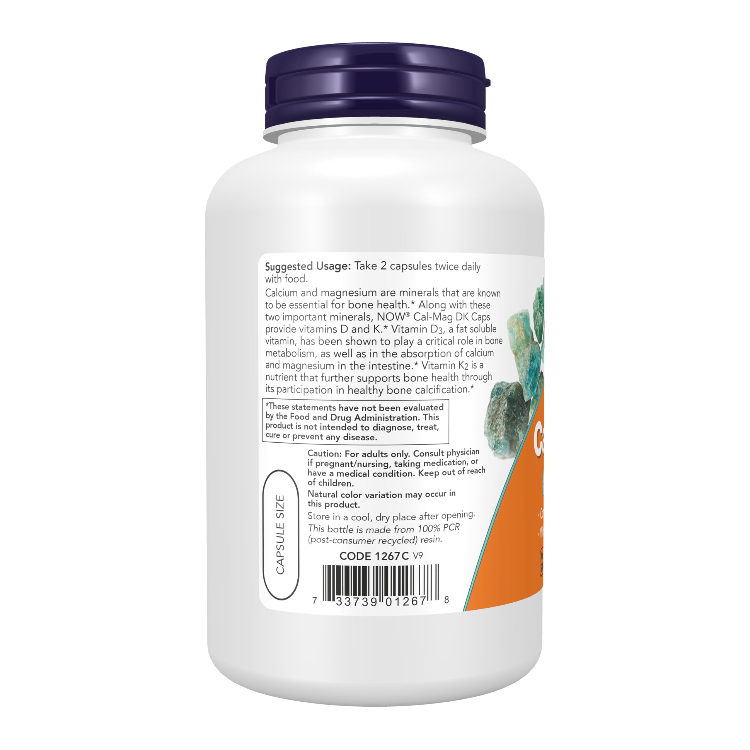 NOW Supplements, Cal-Mag DK with Vitamins D3 & K2, 180 Caps — Amazon image 3
