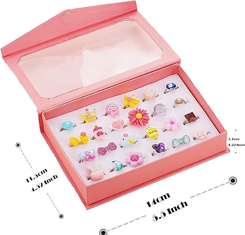 Miniatura 5 de NSQFKALL Western Rings for Women in Box Adjustable Girl Rings Little Duplication Ring (24 No Rings