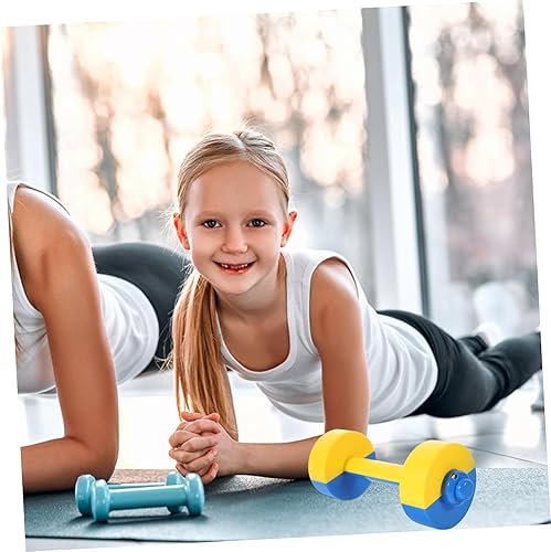Miniatura 5 de NUOBESTY 1 par de mancuernas de plástico para levantamiento de pesas para niños, juego de mancuernas de ejercicio en casa (color aleatorio)