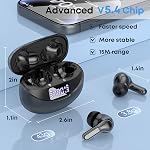Wireless Earbuds, Bluetooth 5.4 Headphones HiFi Stereo 50H Playback LED Digital Display Ear Buds with ENC Noise Canceling Headset, IPX7 Waterproof Earphones for Running/Workout
