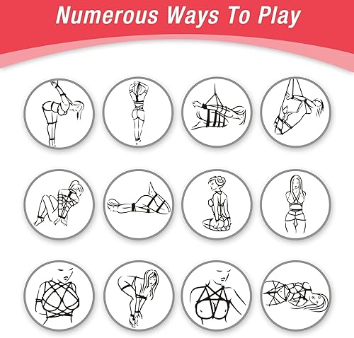 Miniatura 6 de Alglist Thrilling - Cuerda Bondage BDSM de Thrilling, paquete de 3 cuerdas de algodón de 32.8 ft/32 pies 0.315 in para principiantes y avanzados,