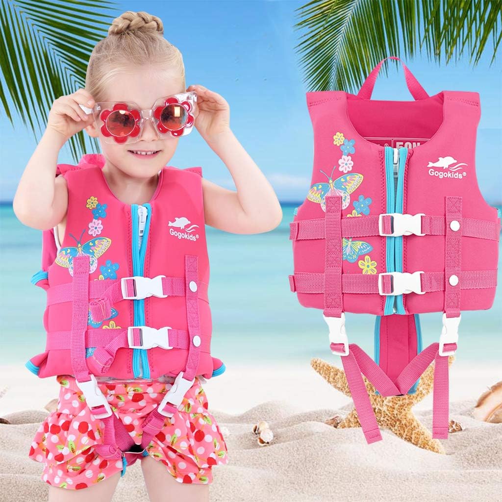 Gogokids Baby Life Jacket Kids Swim Vest Kids Pool Float with Adjustable Safety Strap, Swimming Pool Aid Floats for 2-9 Years Boys and Girls, Children Puddle/Beach, As A Jumper : Sports & Outdoors