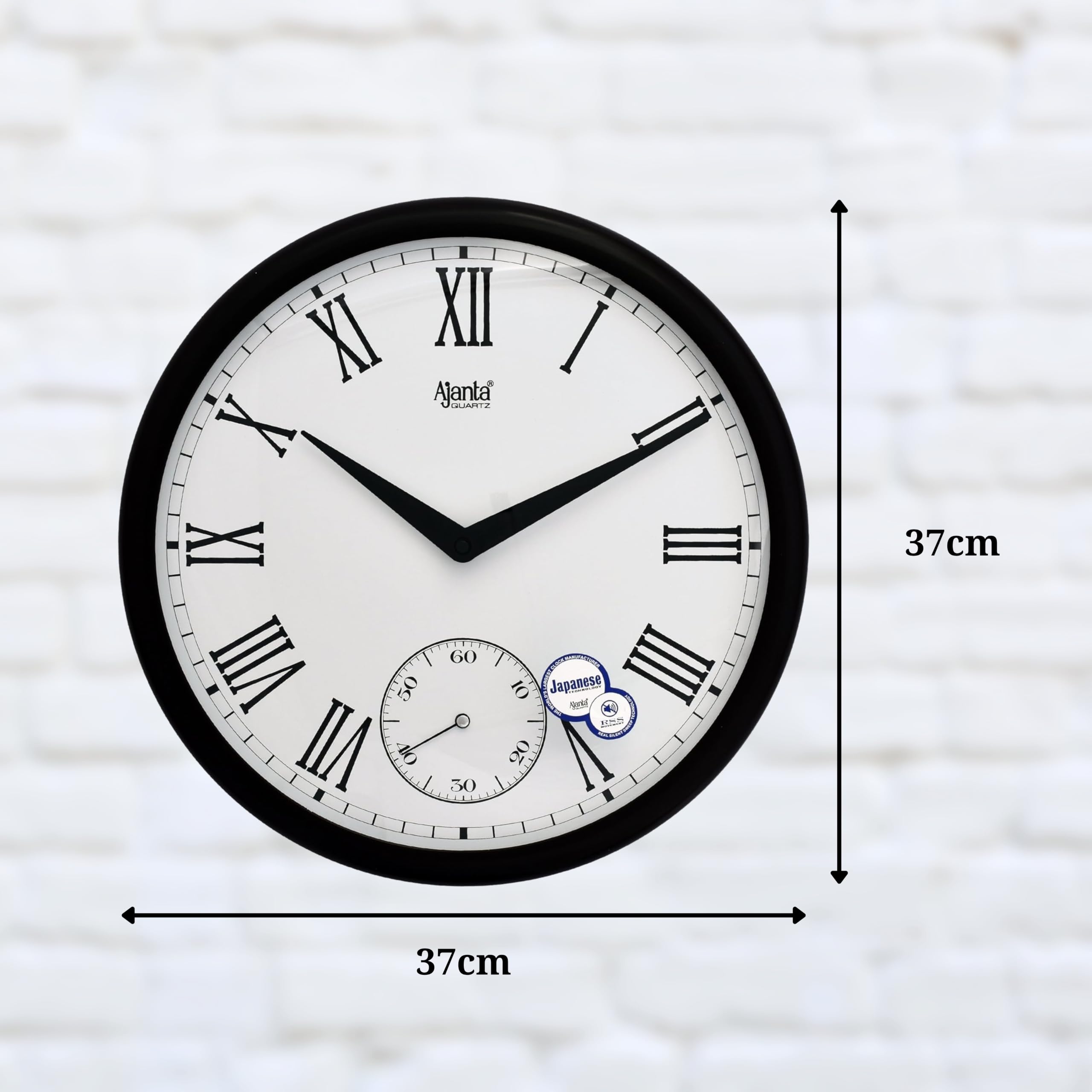 Buy Ajanta Plastic Sweep Clock (37 cm x 37 cm x 5.7 cm, Brown