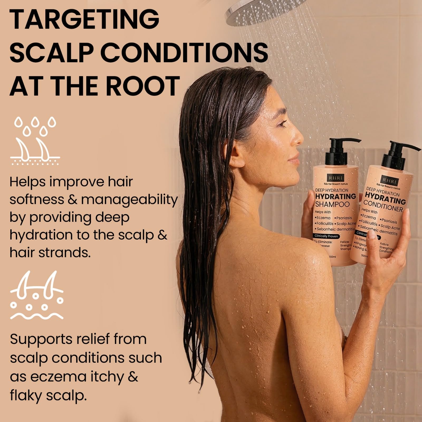 Hydrating Shampoo & Conditioner Set for Dry, Itchy, Flaky Scalp, 34 oz