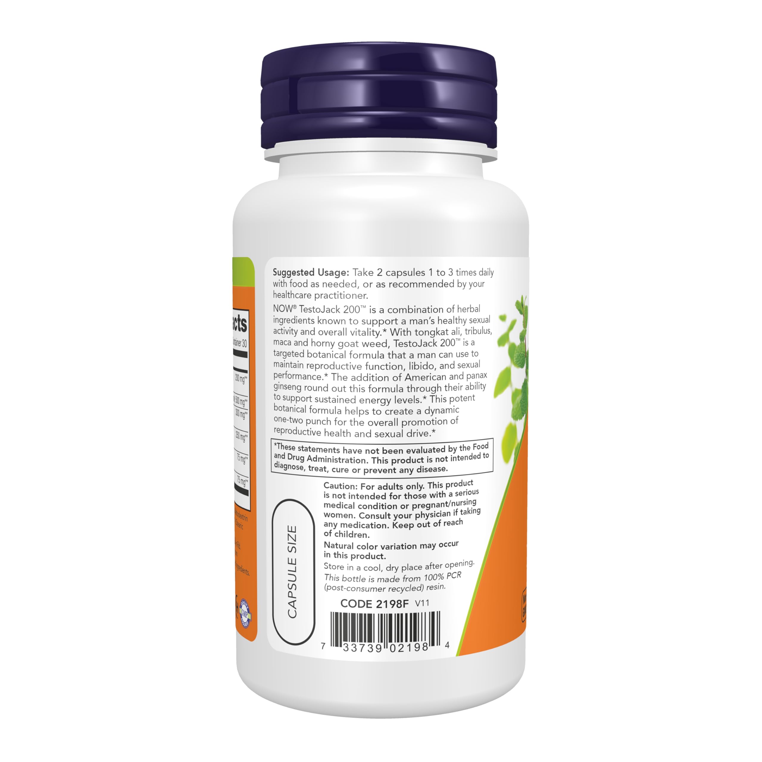 NOW Supplements, TestoJack™ 200 with Tongkat Ali, Tribulus, 60 Veg Caps — Amazon image 3