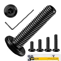 Vista 63 de Mywish M5 x 8mm 20 piezas de tornillos de cabeza plana con rosca hexagonal, pernos de acero inoxidable 304 para muebles con rosca completa, óxido