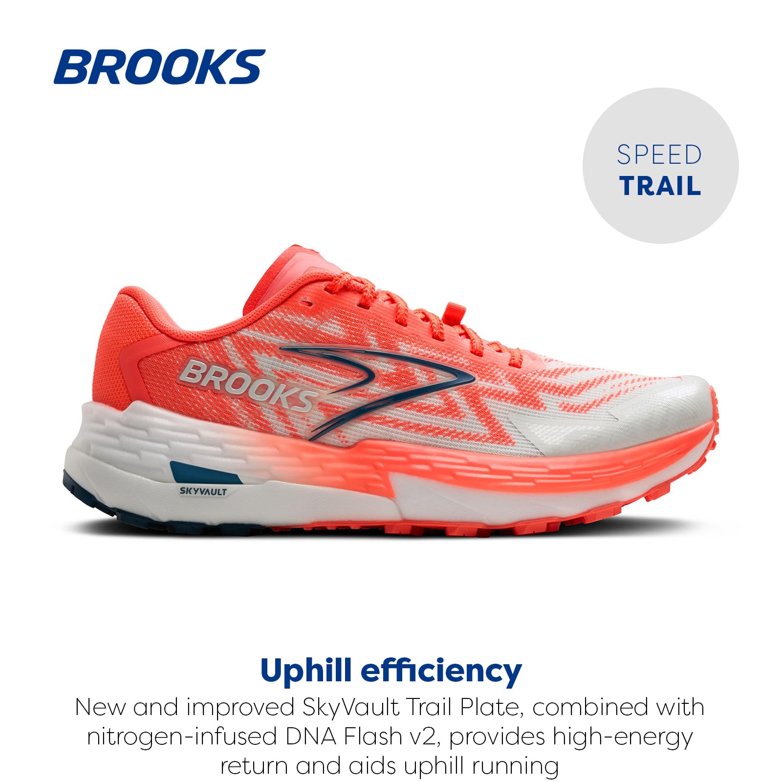 Brooks Women's Catamount 4 Speed Trail Running Shoe - Bit of Blue/Flame/Legion Blue - 10 Medium