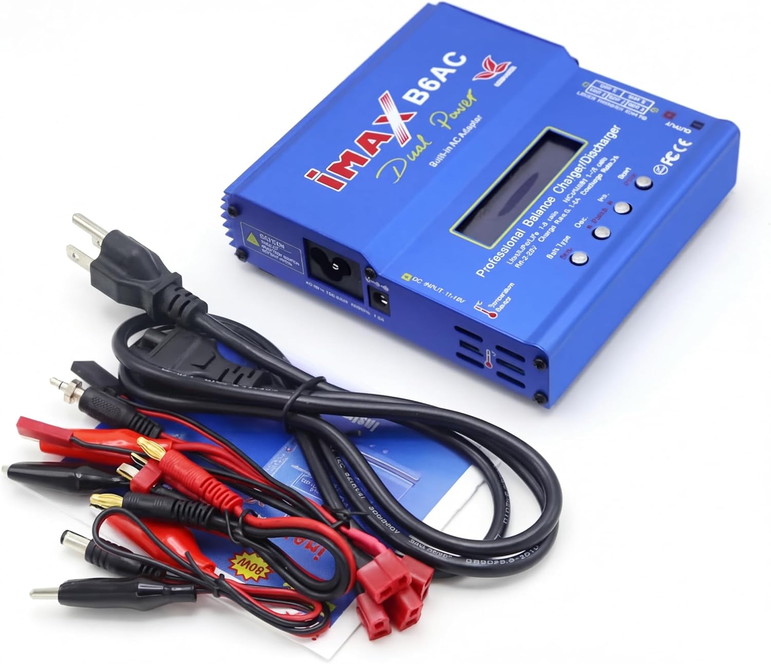 Imax B6 AC RC Charger 80W 6A Balance Charger with Digital LCD Screen Dual AC/DC Power Supply Li-ion Life Nimh Nicd PB Lipo Battery Discharger for RC Car Plane Boat