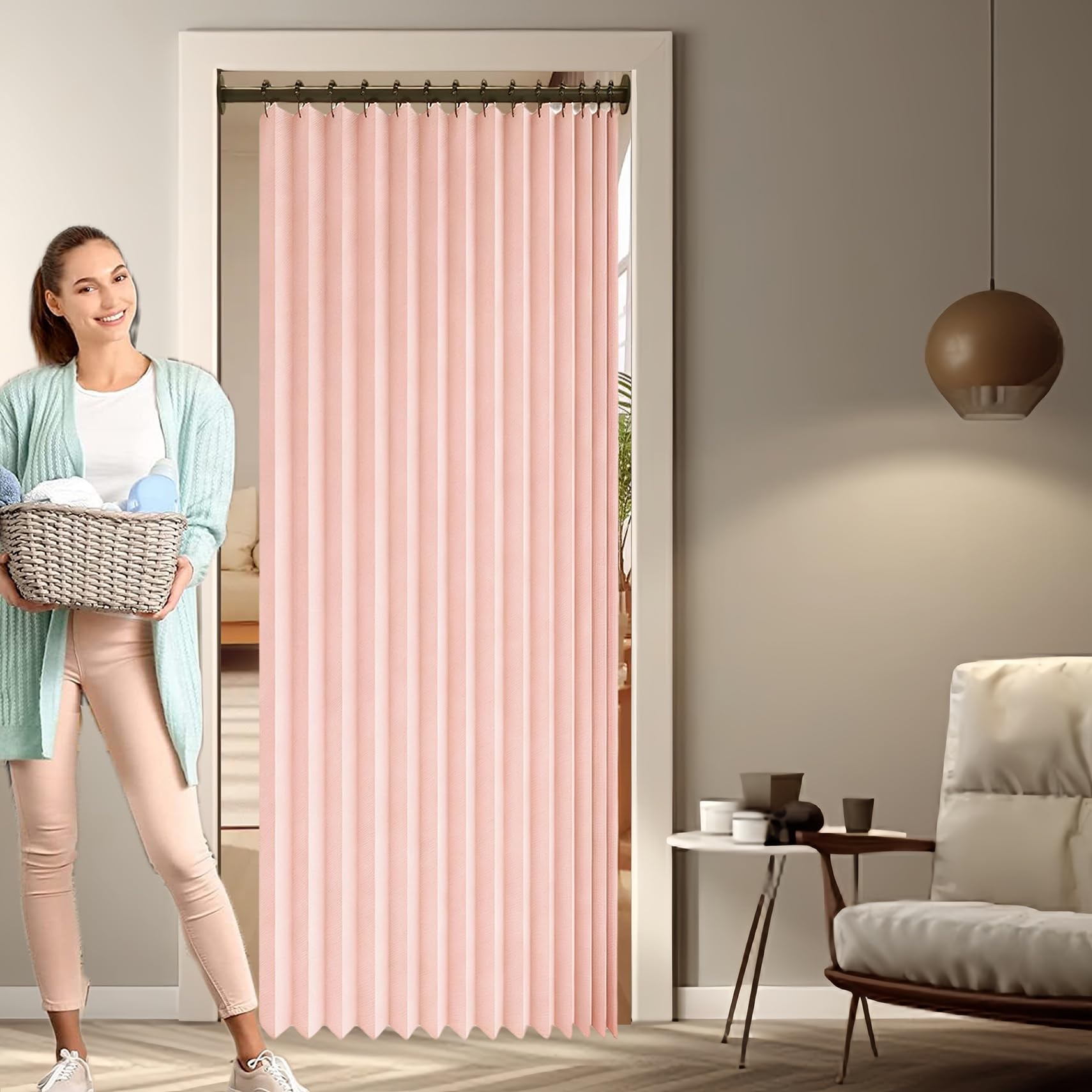 Rideau occultant 160x174 rideau séparation thermique imperméable rose maison