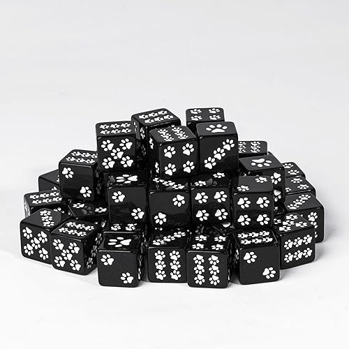 Miniatura 5 de HDdais Juego de dados D6 de 10 piezas de 0.63 pulgadas, dados estándar de 6 lados de pata de gato para juegos de mesa DND MTG PRG Wow