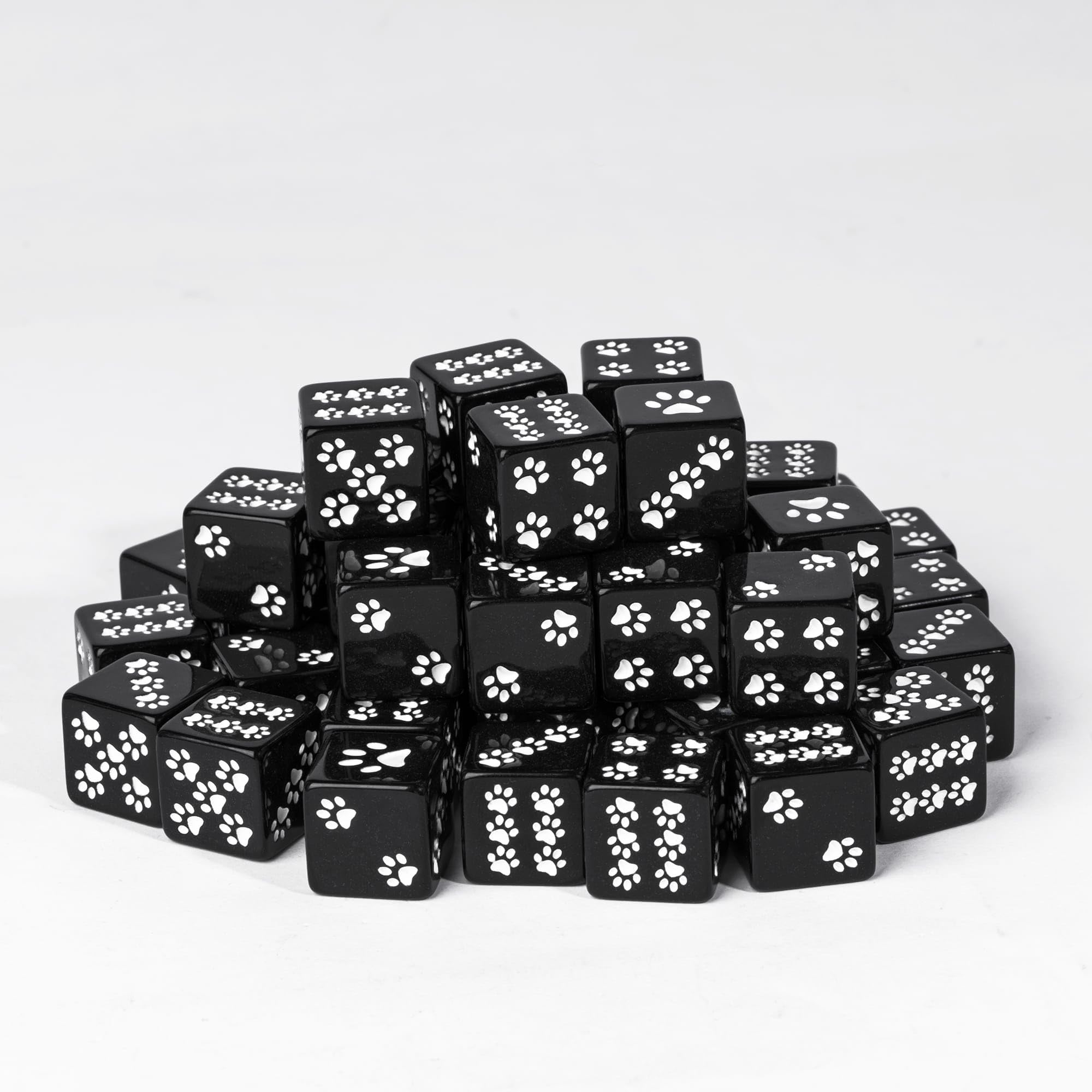 HDdais 10 Pack 16mm D6 Dice Set, Six Sided Dice Standard Black 6 Sided Dice for Yahtzee, Bunco or Teaching Math