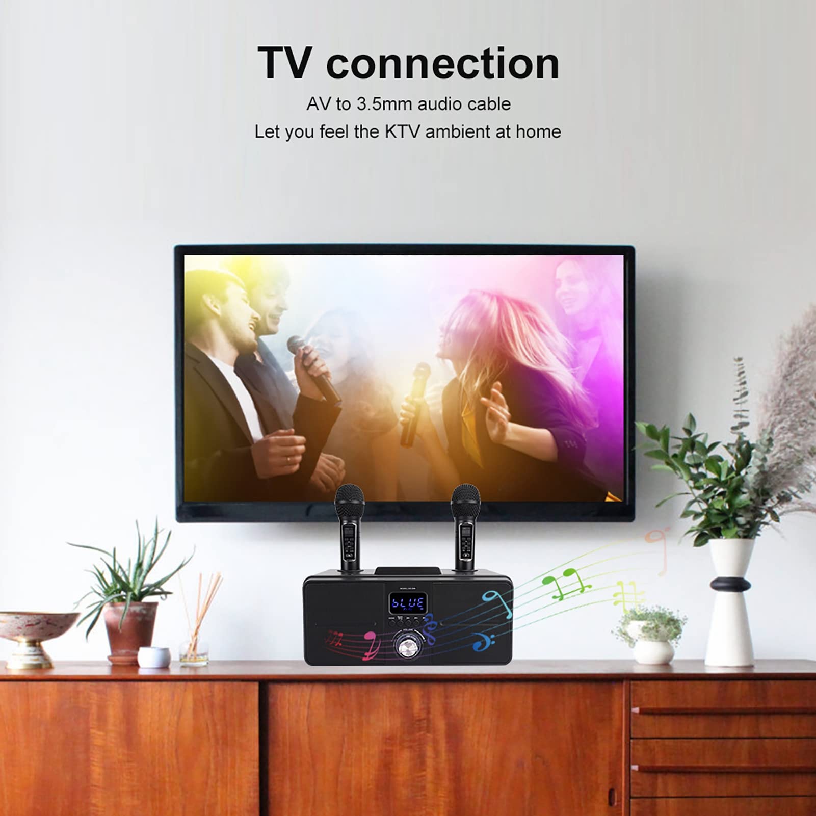 Máquina de Karaoke para Familia, Kit de Sonido, Altavoz de Discoteca, Micrófono de Karaoke Integrado, Tarjeta de Audio Inalámbrica en , Altavoz de Karaoke