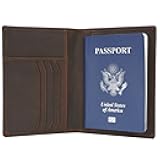 Polare Slim RFID Blocking Leather Passport Holder Travel Bifold Wallet For Men