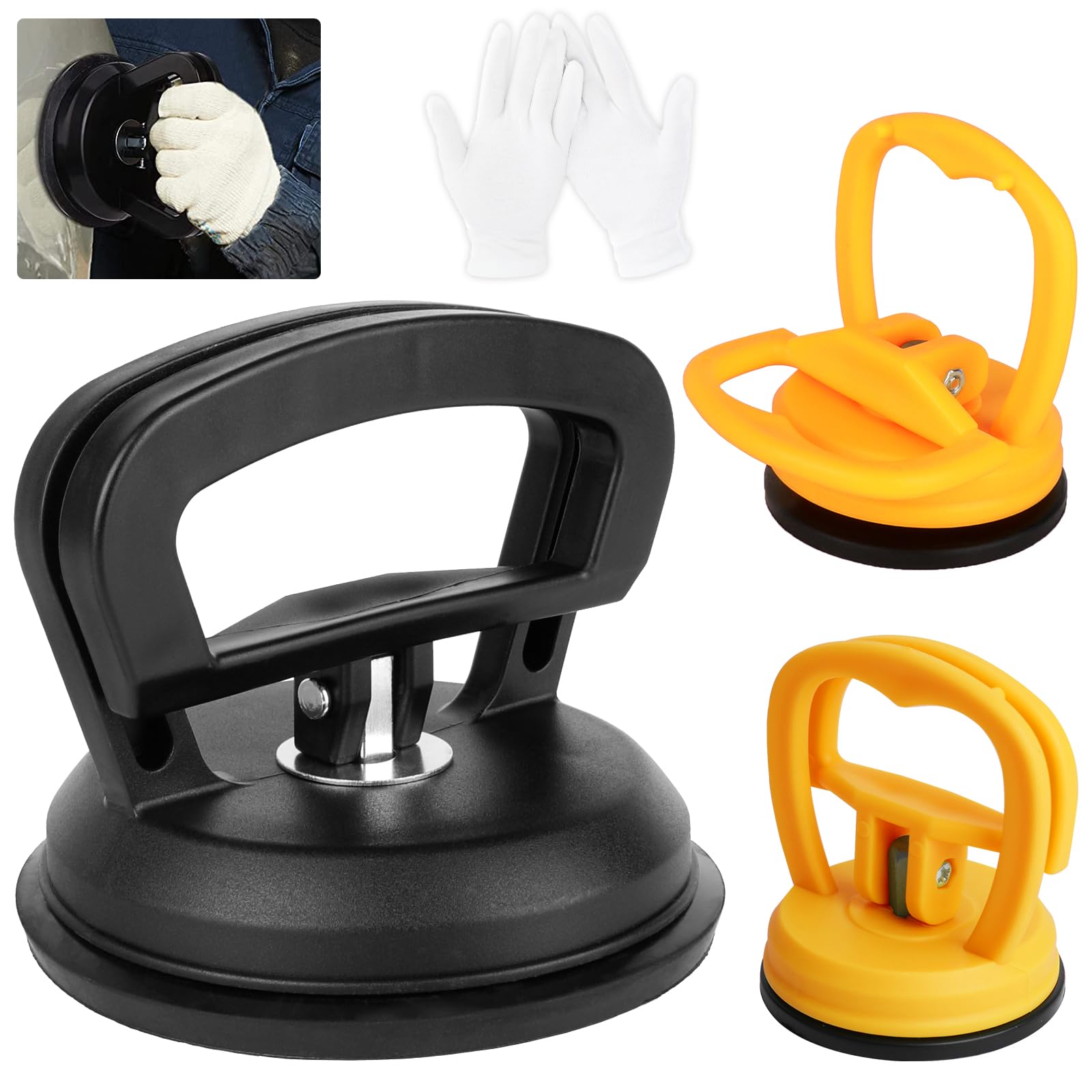 Vantacent89 Car Dent Puller, 3 Pack Dent Removal Kit with Gloves, Powerful Car Dent Remover Paintless Dent Repair Kit for Car Body Dent,Glass,Tiles and Mirror