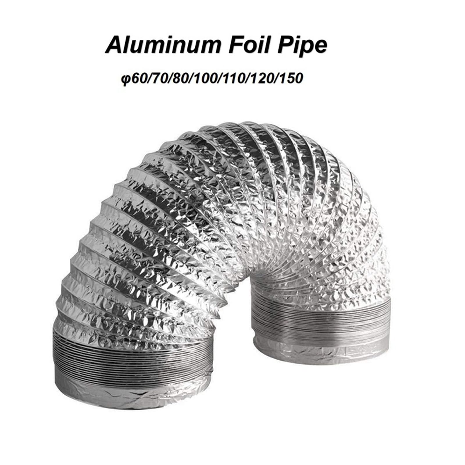 Tubo de humo flexible Manguera de ventilación for baño de 60-150 mm