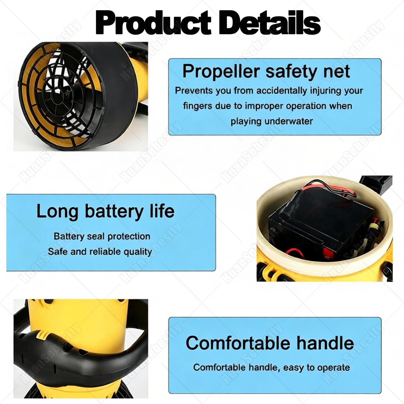Propulsore Subacqueo Portatile 500w,Elica Subacquea con Doppia Batteria,Motore Spazzolato,Robusto E Sicuro,Aiuto per Il Nuoto,per Snorkeling Ed Esplorazione Subacquea 500W