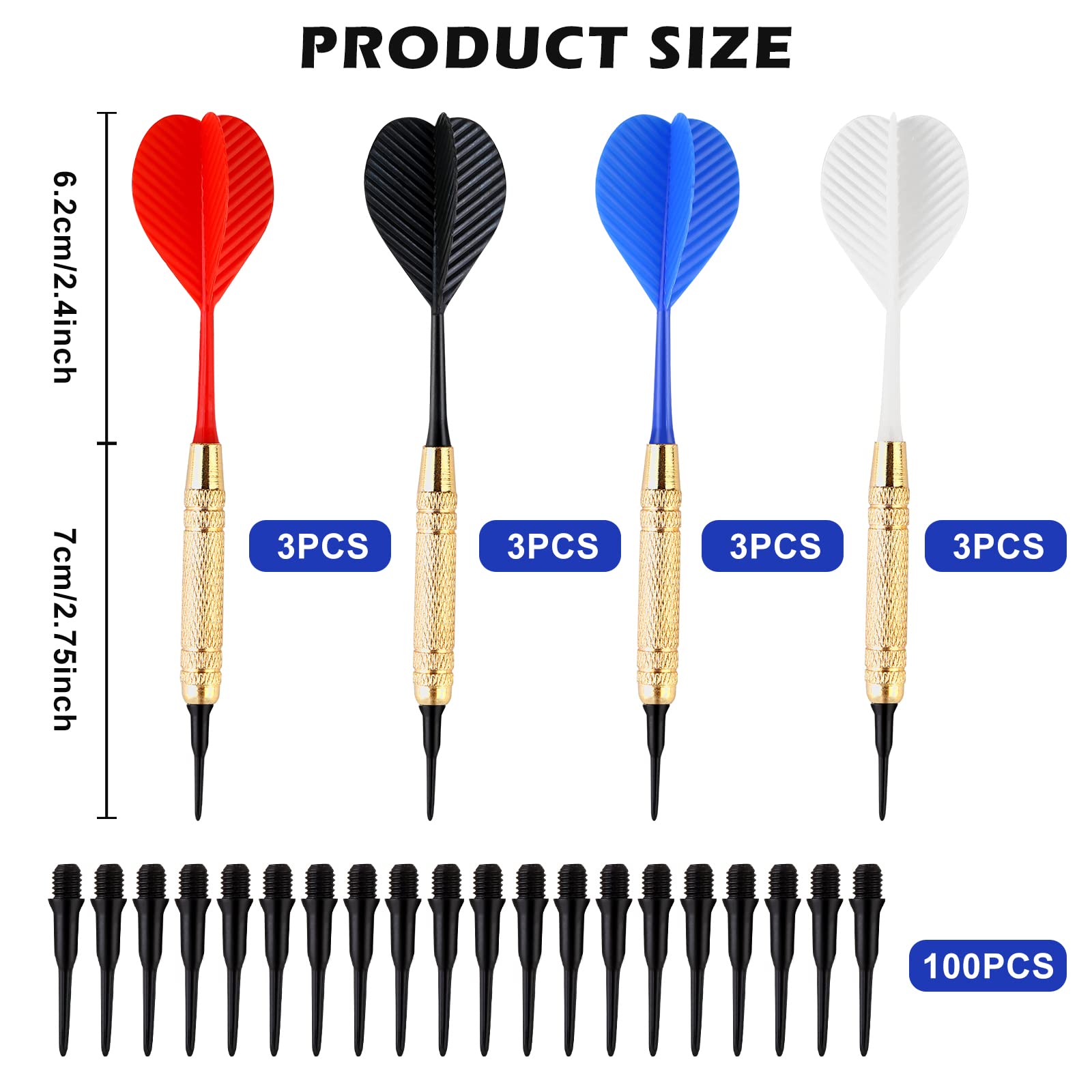 200 Punte Per Freccette A Punta Morbida In Plastica - Compatibili Con Bersagli Standard