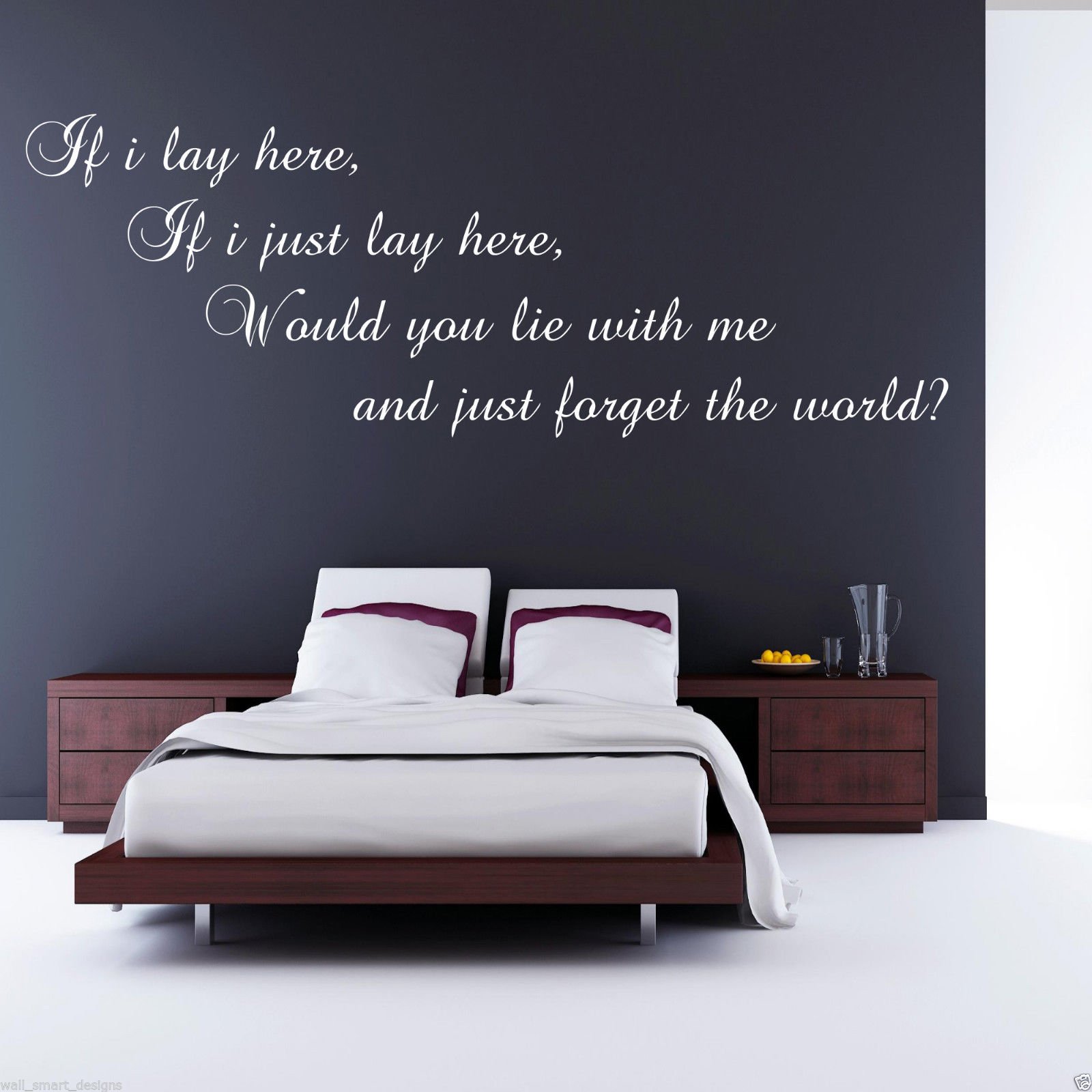 Wall Smart Designs Silver Matt If I Lay Here Snow Patrol Wall Art Sticker Lounge Quote Decal Mural Transfer Wsdsp2